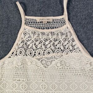 NWT‎ Rebellion Cream Lace knit crochet Cami tank sz M Boho festival babydoll